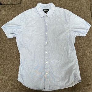 Bonobos Mens Shirt Short Sleeve Slim Fit Stretch Button Down Blue Size Large